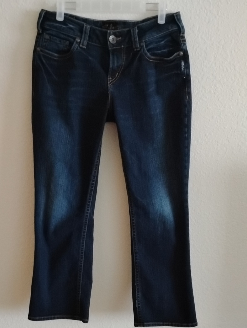 Silver Suki Capri Jeans Dark Blue